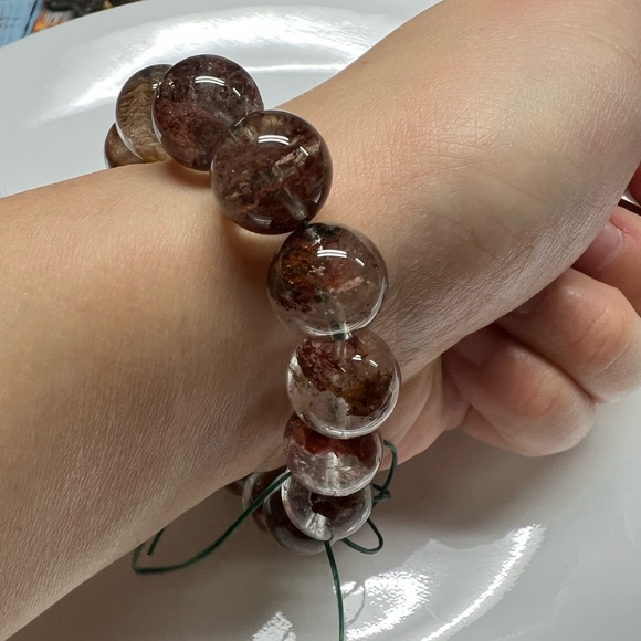 13mm Multi-color Phantom Quartz Beaded Bracelet - Picture 6 of 6